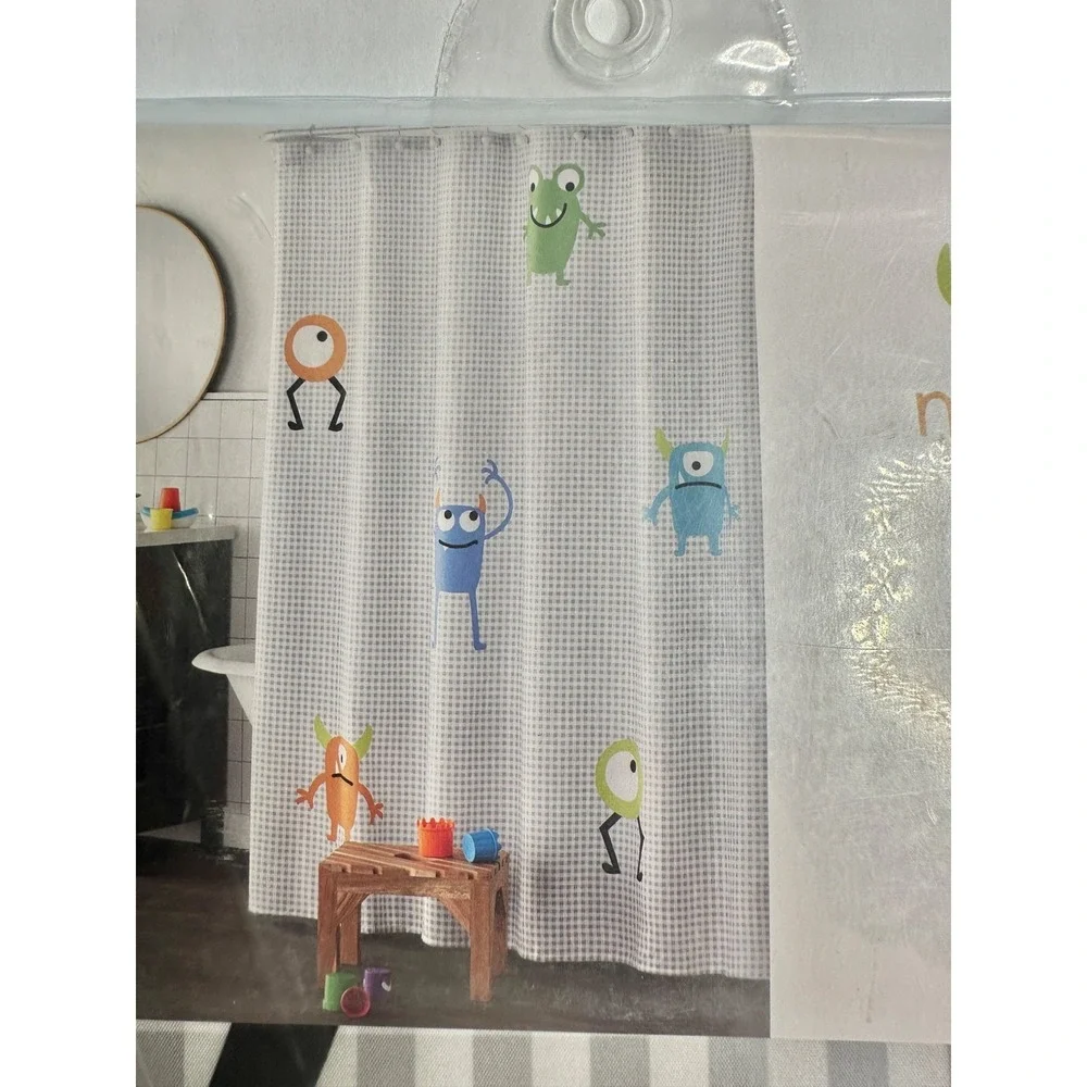 Monsters Shower Curtain 70x72 Inch 100% Polyester Machine Washable New